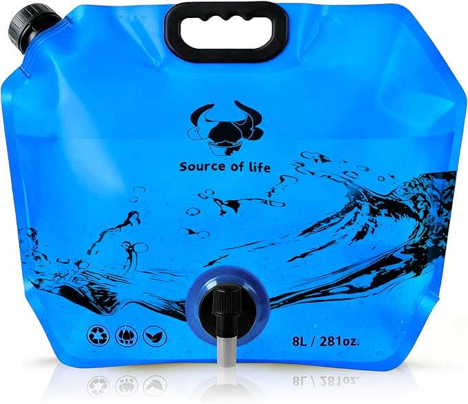 Collapsible 8L Water Storage Bag, BPA-Free Portable Folding Water Jug by MrBulloc