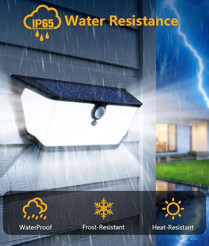 WdtPro Solar Lights Outdoor Waterproof, 300° Angle & 3 Lighting Modes Motion - Image 6