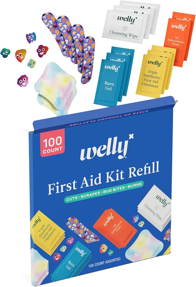 Welly First Aid Kit Refill Carton | Includes Individual Bandages, Cleansing - Image 3