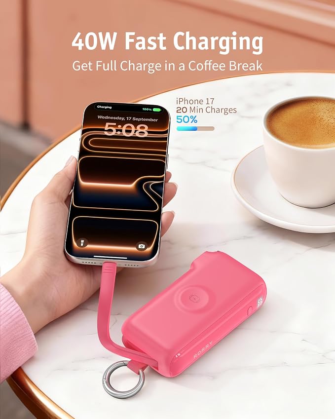 RORRY Flow Portable Charger, 10000mAh 40W Fast Charging Power Bank - Image 4