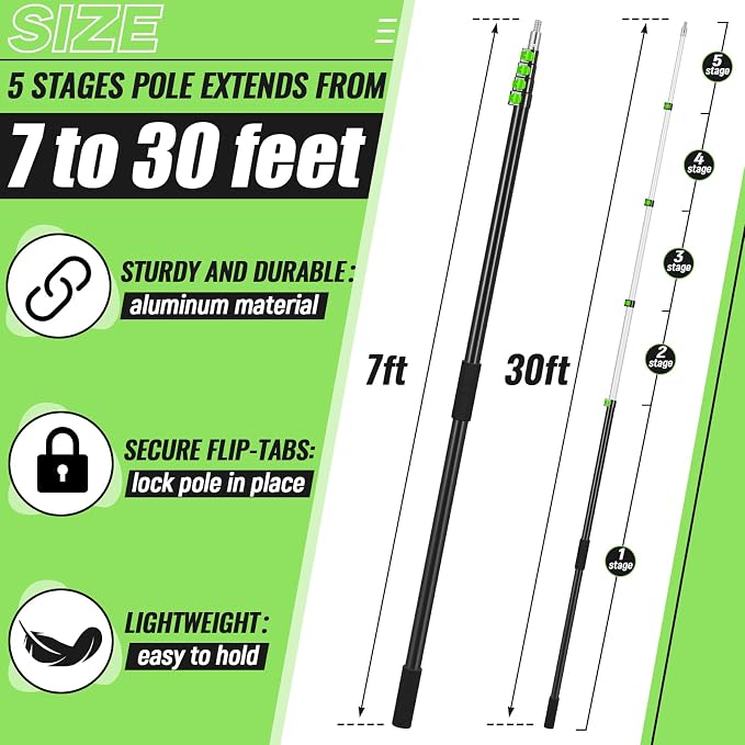 7-30 ft Telescopic Extension Pole - Image 2