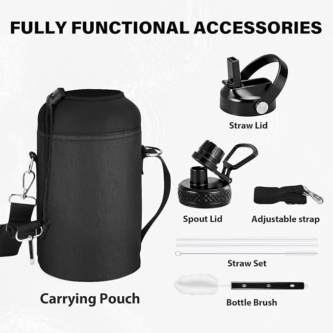 Insulated Water Bottle 64 oz, Triple Wall Vacuum Stainless Steel Water Bottles - Image 5