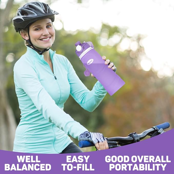 Kemier Collapsible Silicone Water Bottles-750ML, Medical Grade, BPA Free Travel - Image 8