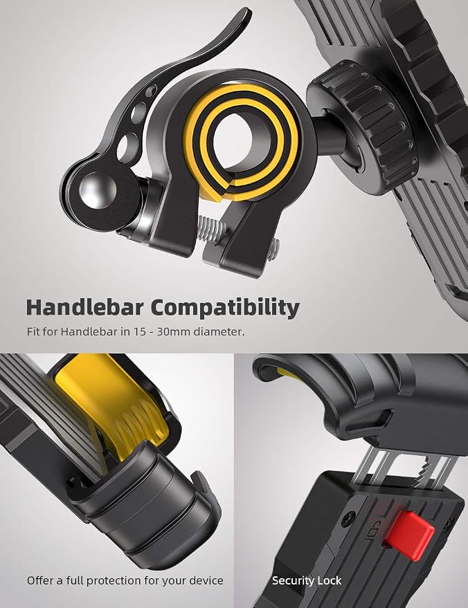 Lamicall Bike Phone Holder, Motorcycle Phone Holder – 360° Handlebar Mount - Image 5