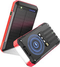 Solar Power Bank 33800mAh with Super Bright LED Flashlight, Built-in 4 Cables & by Unknown