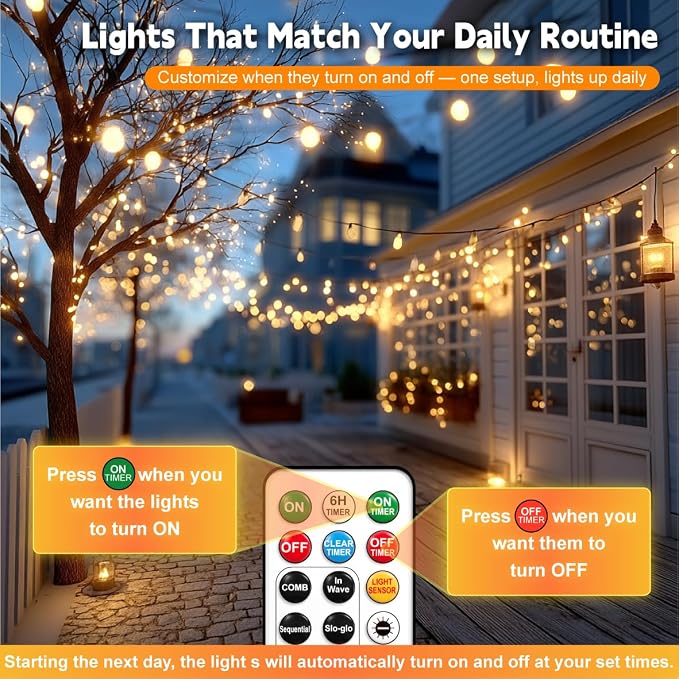 HXWEIYE 2-Pack 33FT 100LED Fairy Lights Battery Operated - Image 3