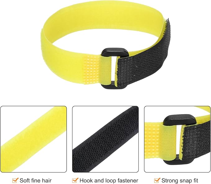 MECCANIXITY 5Pcs Reusable Battery Tie Down Straps, 0.8x12" Yellow Nylon - Image 3