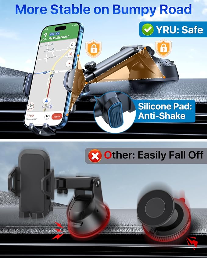 YRU Car Phone Holder Mount Dashboard Cell Phone Holder - Image 2