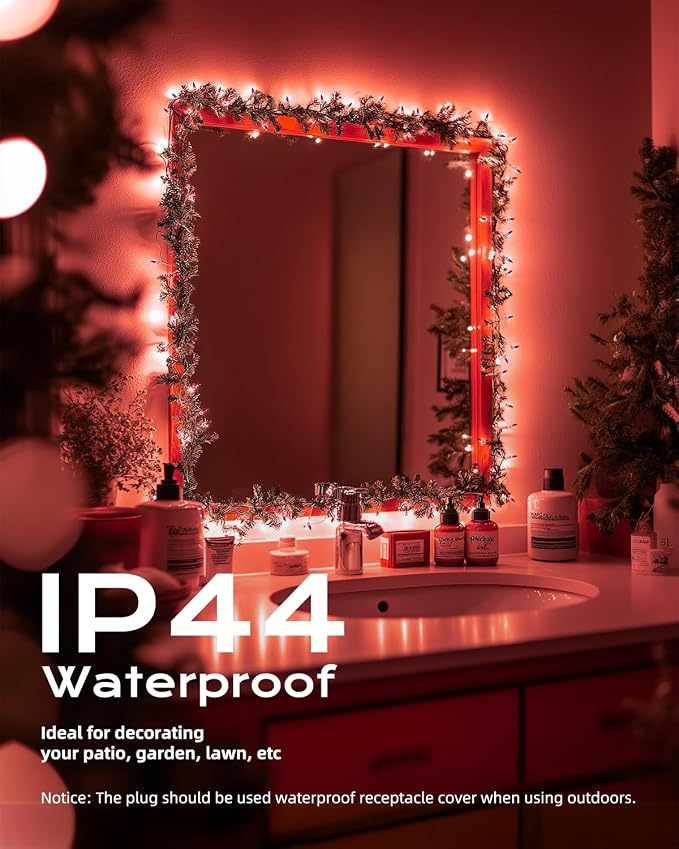 Brightown Red Mini String Lights, 100-Count 26.5ft Incandescent Bulb - Image 5