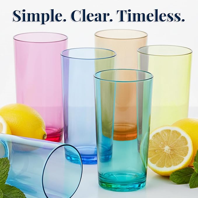 US Acrylic Classic Plastic Reusable Drinking Glasses 24oz Iced Tea Cups - Image 6