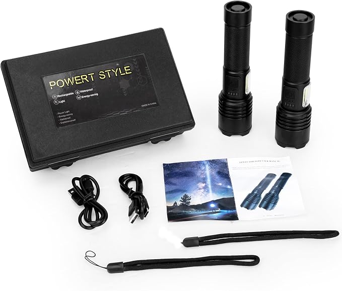 BERCOL Flashlights High Lumens Rechargeable, 90000 Lumens Super Bright Led - Image 8