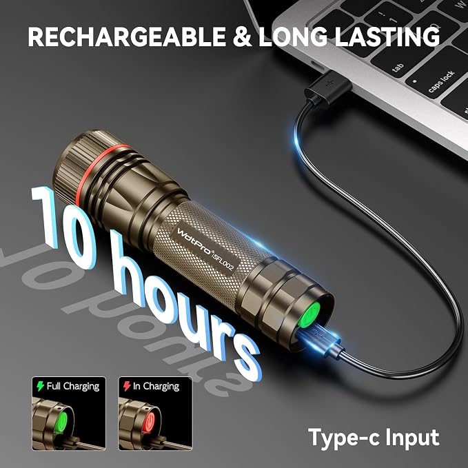 WdtPro Rechargeable Flashlights High Lumens, 2 Pack 10H Long Lasting Super - Image 2