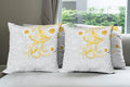 Ambesonne Daffodil Throw Pillow Cushion Case Pack of 4, Daffodils on Ornate by Ambesonne