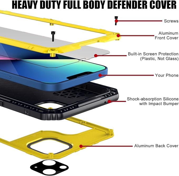 Mitywah Waterproof Case for iPhone 13, Heavy Duty Military Grade Drop - Image 3