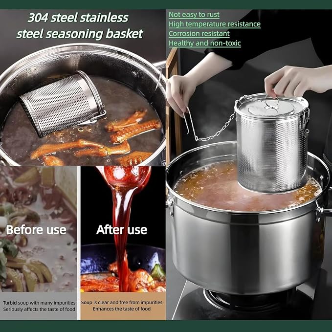 Stainless steel cylindrical seasoning filter, Mesh Design Tea Ball Strainer - Image 5