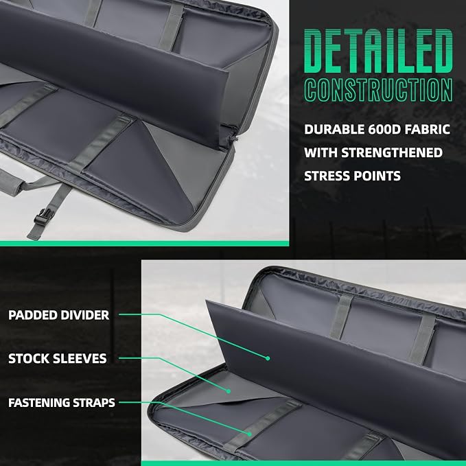 DULCE DOM 32/36/42/48/52 inch Double Rifle Case Soft Gun Bag - Image 2
