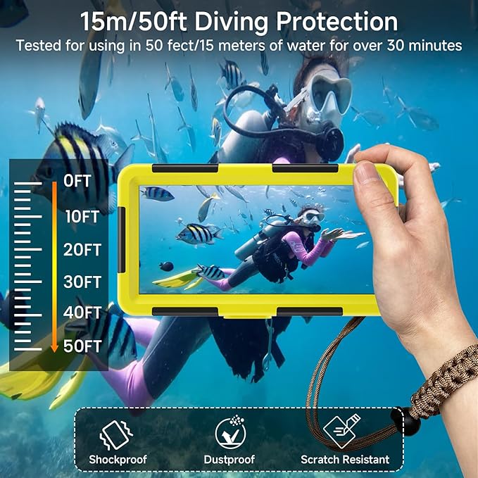 Underwater Phone Case for Snorkeling, Professional Deep Diving Waterproof Phone - Image 3