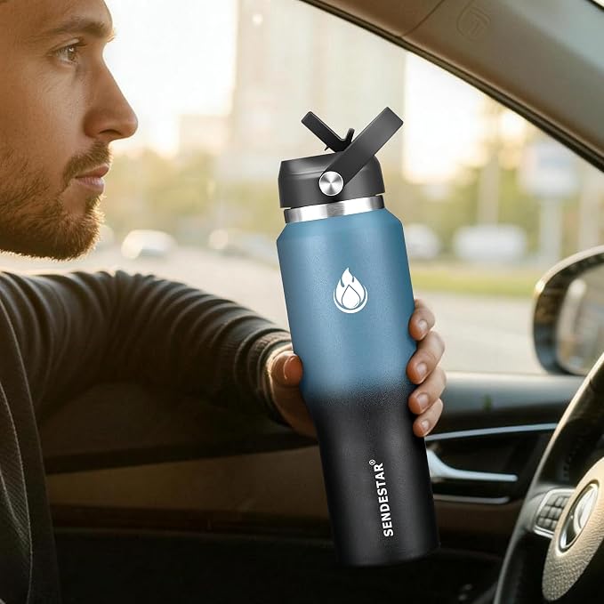 SENDESTAR 40oz Stainless Steel Water Bottle, Double Wall Vacuum Insulated Bottle - Image 6