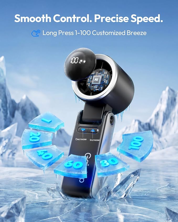 Gaiatop Portable Handheld Turbo Fan, 15 Hrs Cooling, 180° Foldable 4-in-1 Hand - Image 4