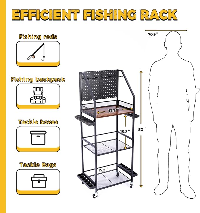 SOYEEZE Fishing Rod Holders for Garage, Fishing Pole Holders Up to 12 Rods - Image 5