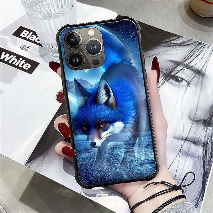 for iPhone 12 Pro Max Case, Snowy Mountain Fox Lake Pattern Graphic Design Girl - Image 7