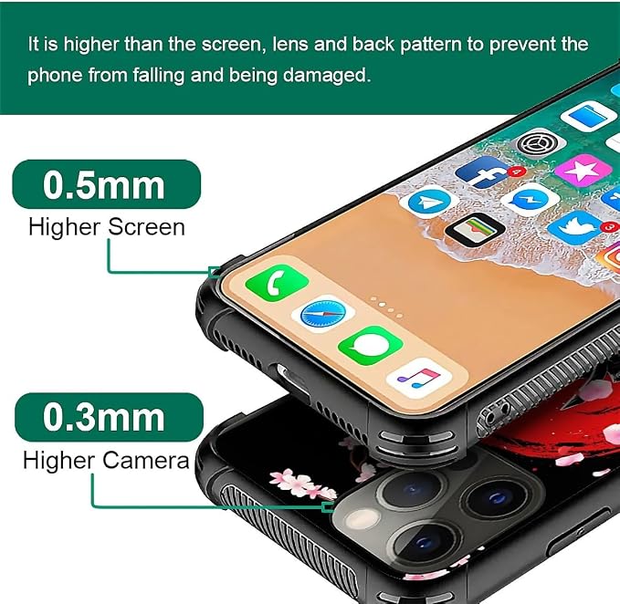 for iPhone 11 Pro Case, Sakura Japanese Samurai Pattern Graphic Design Girl Boy - Image 4