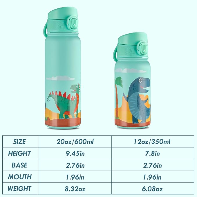 OLDLEY 12oz Kids Water Bottle, Stainless Steel Insulated Water Bottle - Image 4