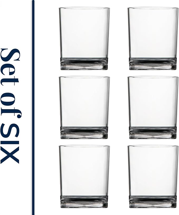 US Acrylic Classic Clear Plastic Reusable Drinking Glasses 12oz Rocks Cups | - Image 8