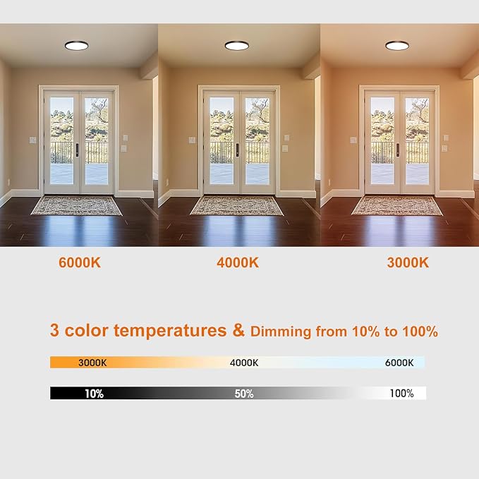 9 Inch Motion Sensor Light Indoor, Flush Mount Light Fixture, Motion Sensor - Image 5