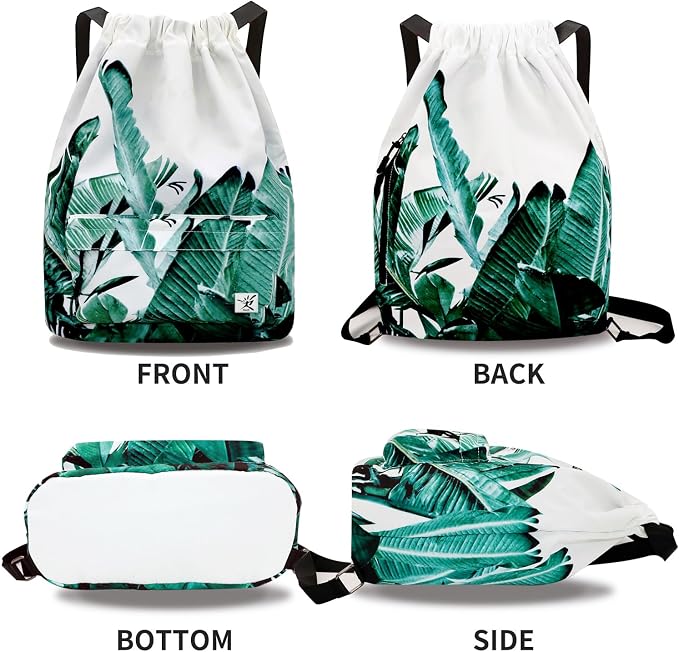 Waterproof Drawstring Bag, Gym Bag Sackpack Sports Beach Backpack - Image 2