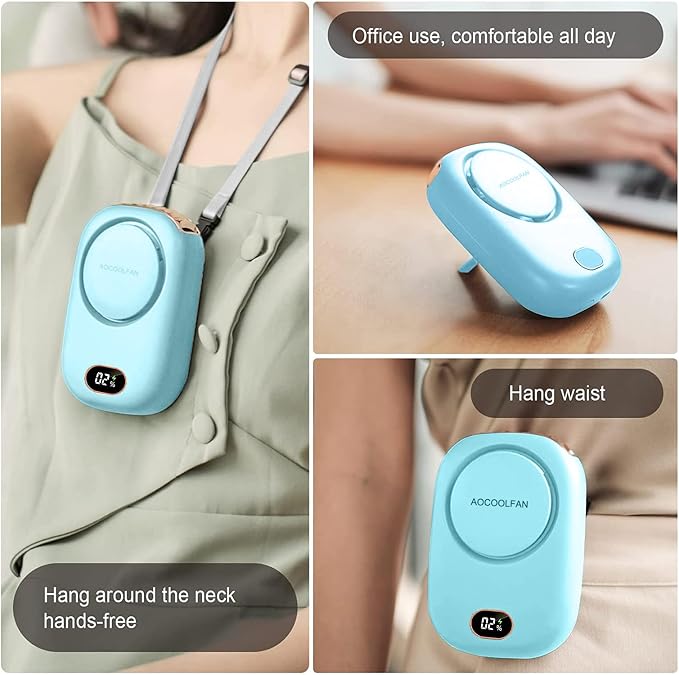 AOCOOLFAN Portable Neck Fan, Mini Small Personal Handheld Fan USB Rechargeable - Image 4