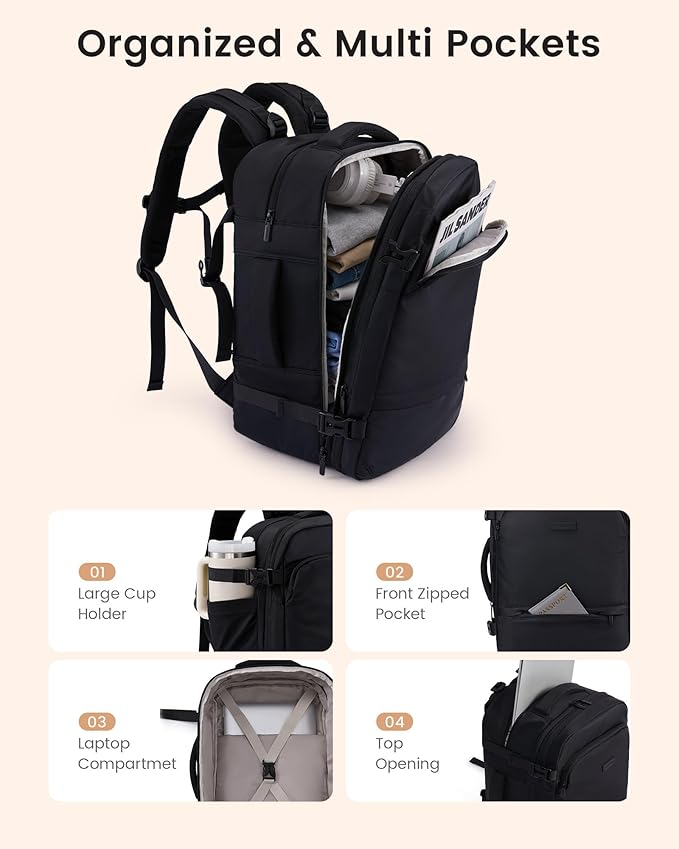 LOVEVOOK Travel Backpack for Women & Men, Carry On Backpack - Image 5