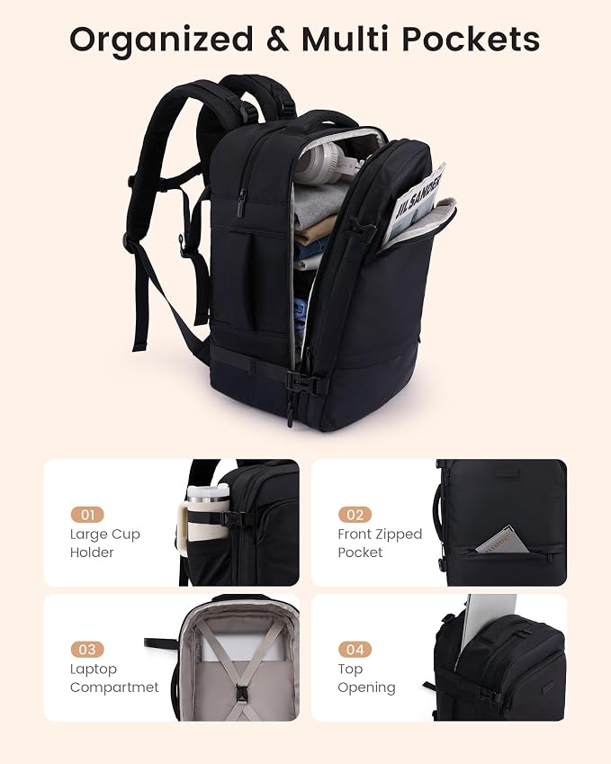 LOVEVOOK Travel Backpack for Women & Men, Carry On Backpack - Image 5