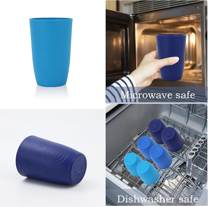 Homienly Wheat Straw Cups 16oz, Unbreakable Cups-6 PCS Freezer and Dishwasher - Image 6