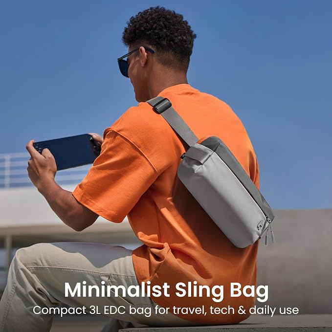 tomtoc Compact EDC Sling Bag 3L-10L, Minimalist Crossbody Bag Chest Shoulder - Image 2