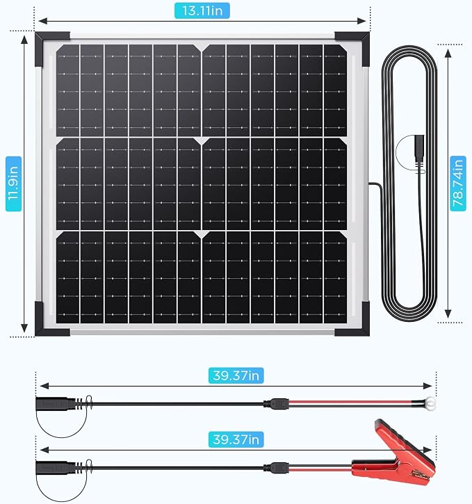 30W Smart Solar Battery Charger Maintainer, Callsun 2PCS 15W 12V Waterproof - Image 9