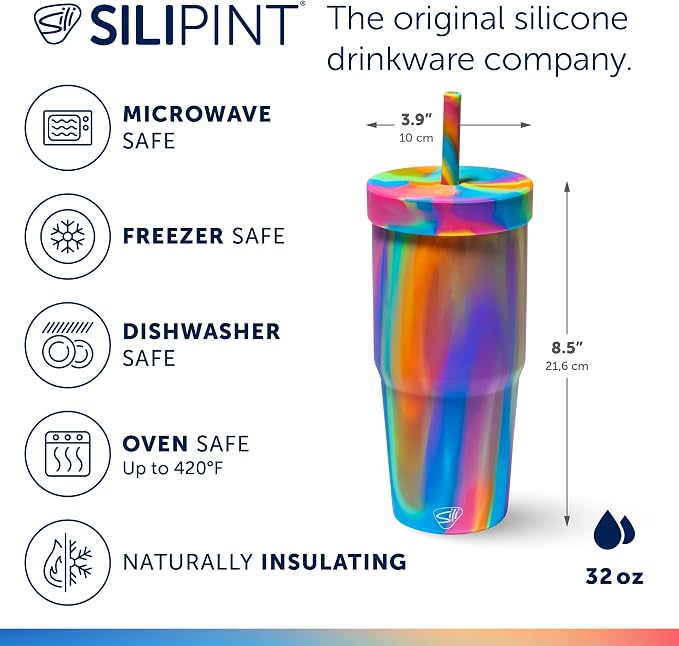 Silipint: 32oz Silicone TUMBLER CUP, Unbreakable, Dishwasher Safe - Image 2