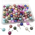 Honbay 100PCS Multi-Color Pearl Push Pins Plastic Round Head Thumb Tacks by Unknown