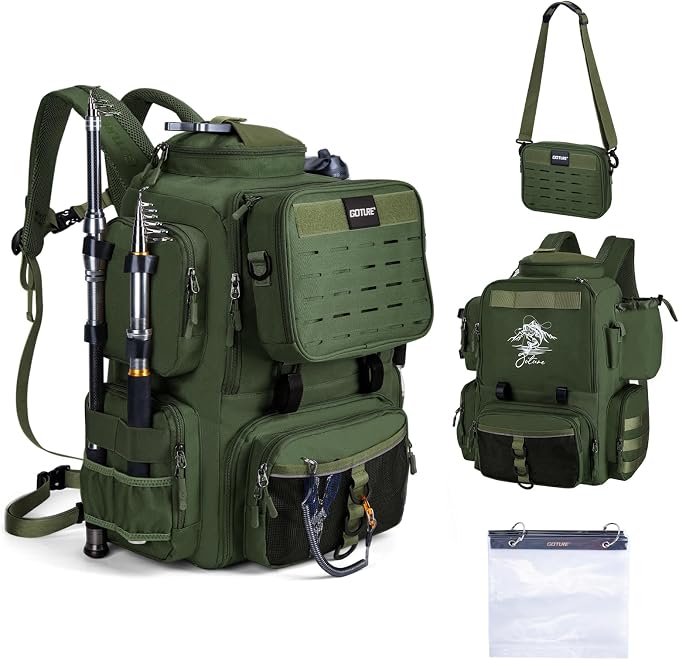 Goture Fishing Backpack, 900D Water-Resistant Tackle Backpack by Goture