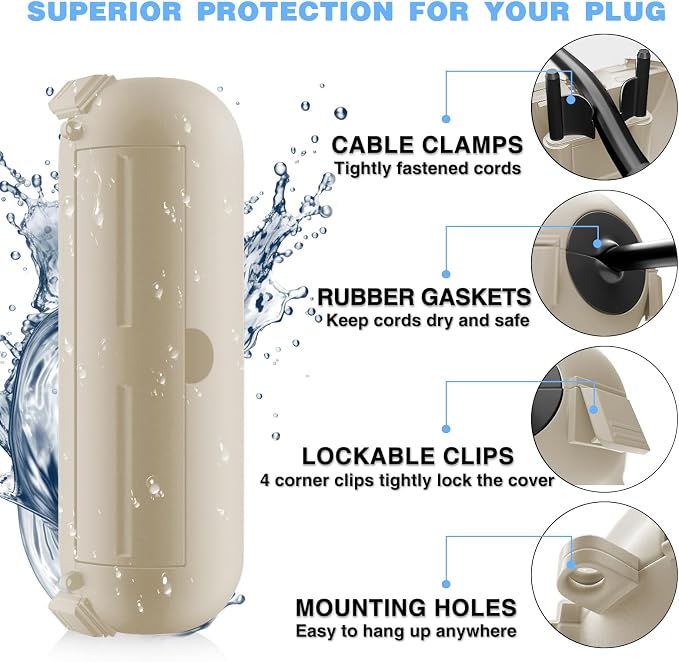 Flemoon Outdoor Extension Cord Cover Waterproof, Weatherproof Electrical - Image 8