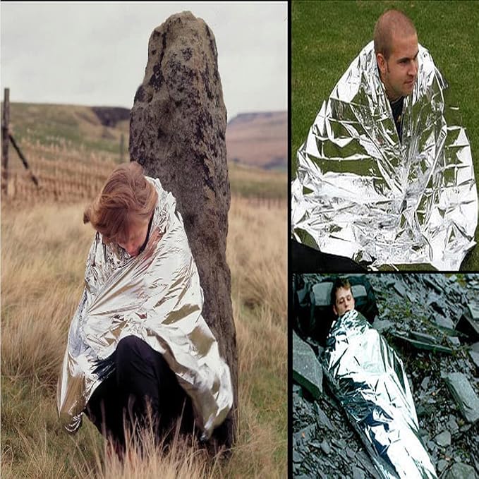 Crisonky Emergency Mylar Thermal Blankets, Designed - Image 6