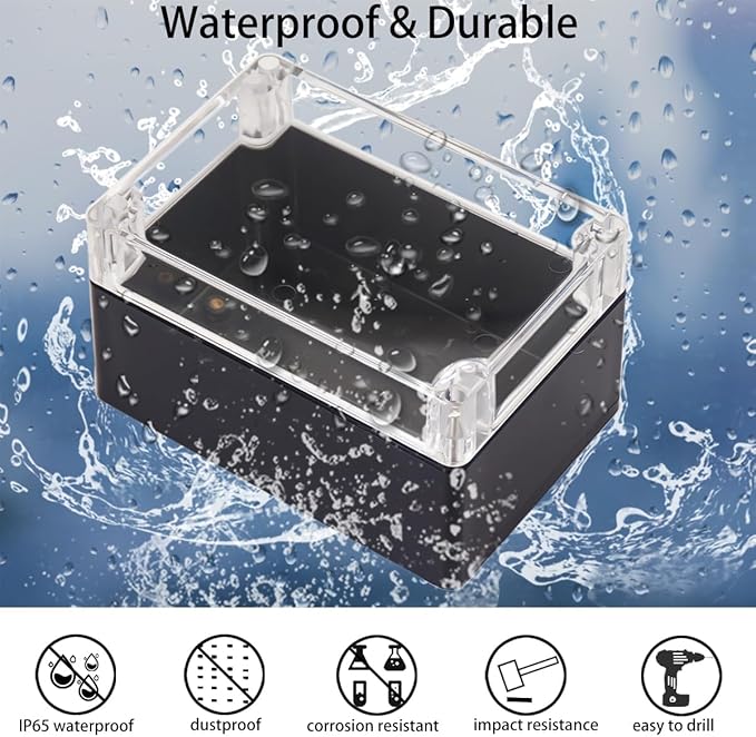 Project Box IP65 Waterproof Junction Box ABS Plastic Black Electrical Boxes DIY - Image 6