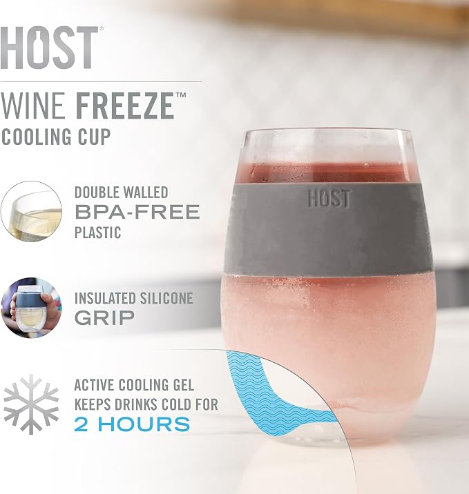 Host Wine Freeze Cup with Lid, Double Wall Insulated, Cooling Freezable Drink - Image 2