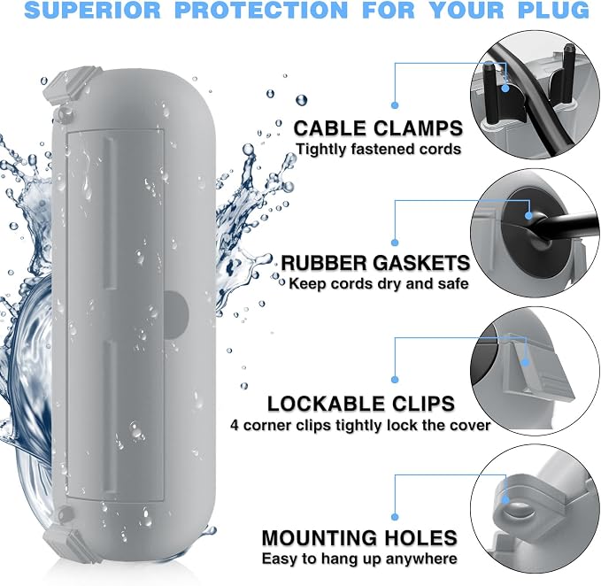 Flemoon Outdoor Extension Cord Cover Waterproof, Weatherproof Electrical - Image 8