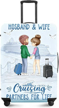 Valentine'S Day Couple Travel Luggage Cover -Stretchable Airplane Suitcase by ANNAQUEEN