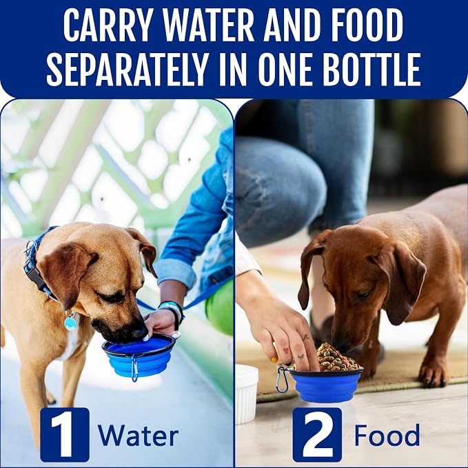 Dog Travel Water Bottle W/Collapsible Bowls - Image 4