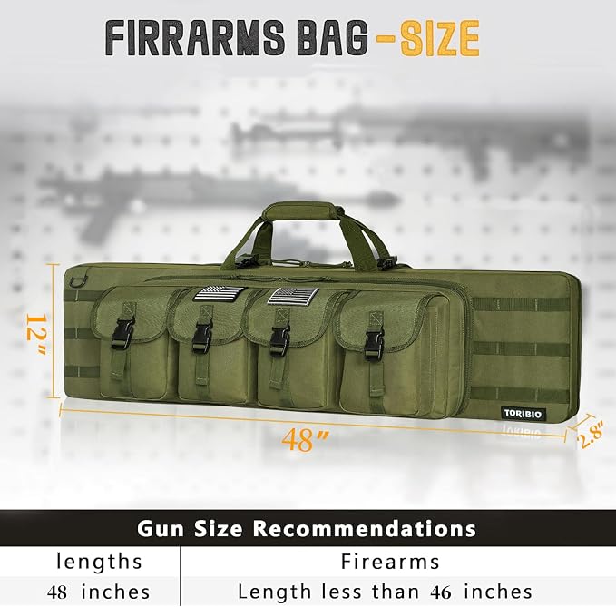 TORIBIO Double Rifle Case Soft Bag 32" 34" 36" 42" 46" 48'' 51“ 55” Gun Case - Image 2