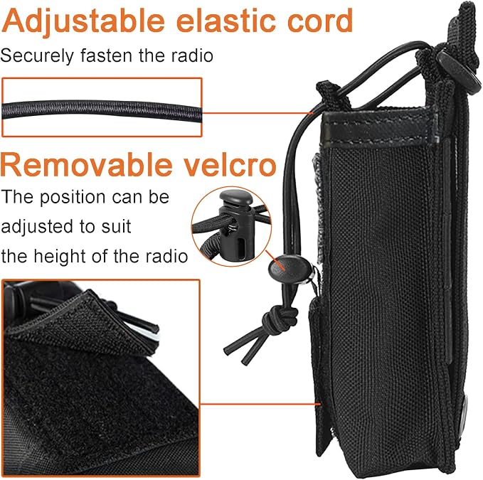 Molle Radio Pouch Tactical Radio Holder Nylon Police Radio Holster - Image 3