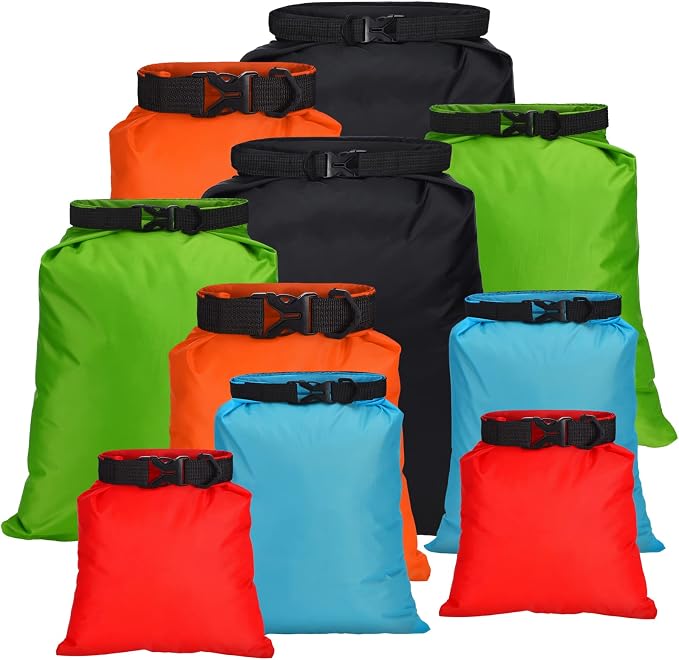 LEIFIDE 10 Pcs Ultralight Dry Bags Waterproof Lightweight Airtight Bags Ripstop by LEIFIDE
