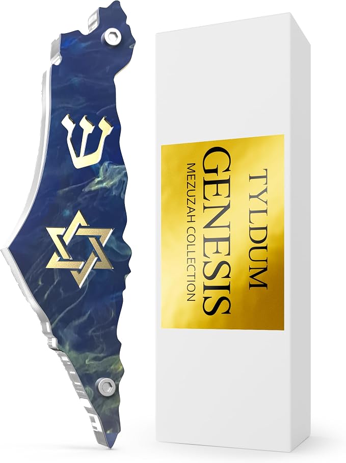 Genesis Mezuzah for Door – Modern Acrylic Mezuzah Case Without Kosher Scroll – by TYLDUM
